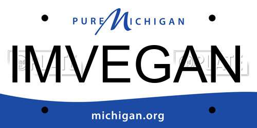 IMVEGAN Michigan License Plate