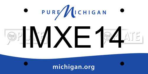 IMXE14 Michigan License Plate