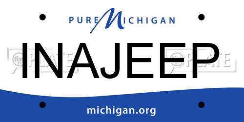 INAJEEP Michigan License Plate