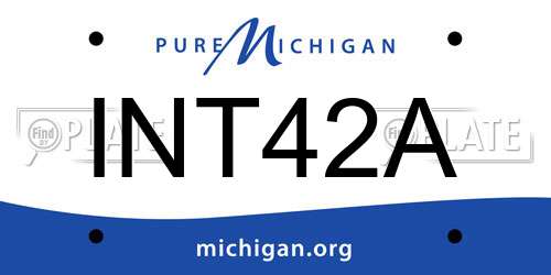 INT42A Michigan License Plate