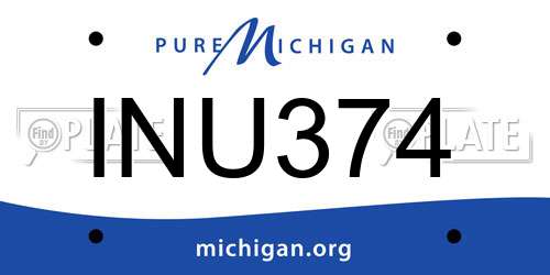 INU374 Michigan License Plate