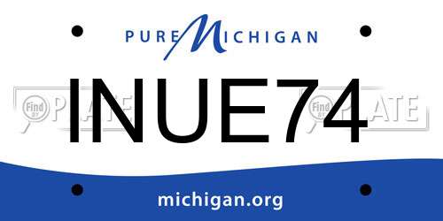 INUE74 Michigan License Plate
