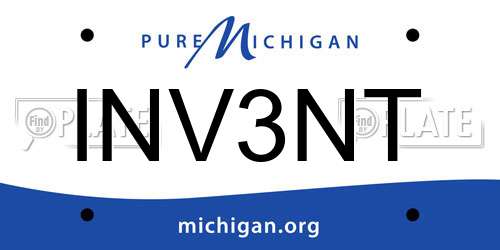 INV3NT Michigan License Plate