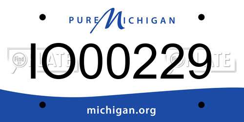 IO00229 Michigan License Plate