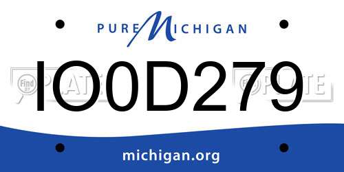 IO0D279 Michigan License Plate