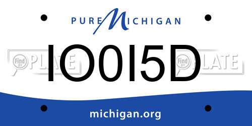 IO0I5D Michigan License Plate