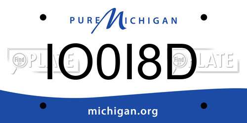 IO0I8D Michigan License Plate