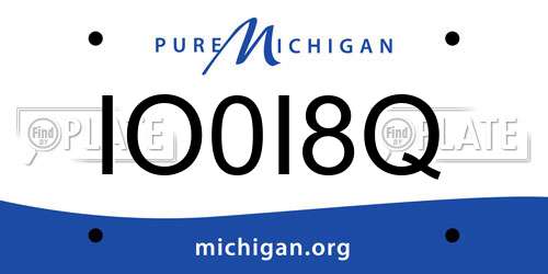 IO0I8Q Michigan License Plate