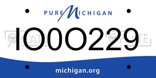 IO0O229 Michigan License Plate