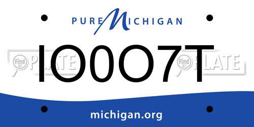 IO0O7T Michigan License Plate
