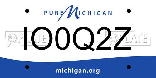 IO0Q2Z Michigan License Plate