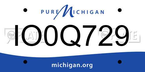 IO0Q729 Michigan License Plate