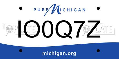 IO0Q7Z Michigan License Plate