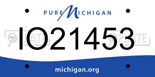 IO21453 Michigan License Plate