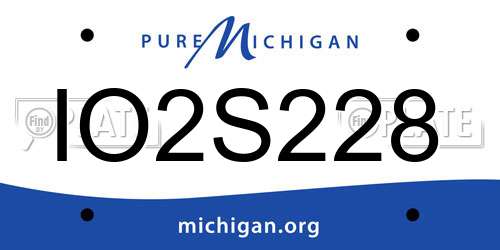 IO2S228 Michigan License Plate