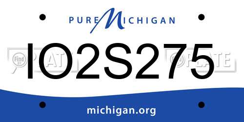 IO2S275 Michigan License Plate