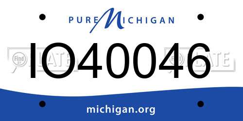 IO40046 Michigan License Plate