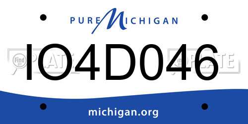 IO4D046 Michigan License Plate