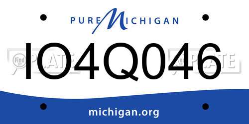 IO4Q046 Michigan License Plate