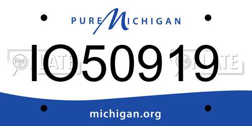 IO50919 Michigan License Plate