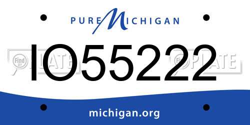 IO55222 Michigan License Plate