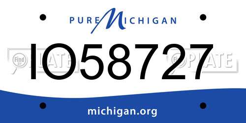 IO58727 Michigan License Plate