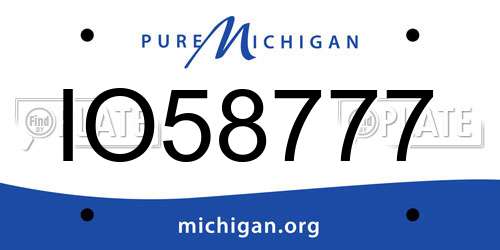 IO58777 Michigan License Plate