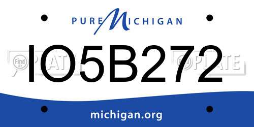 IO5B272 Michigan License Plate