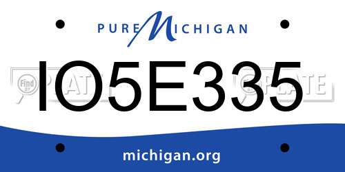 IO5E335 Michigan License Plate