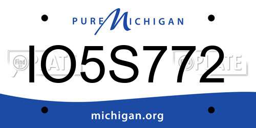 IO5S772 Michigan License Plate
