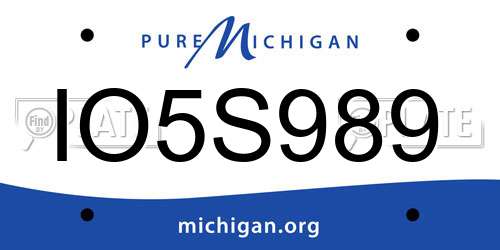 IO5S989 Michigan License Plate