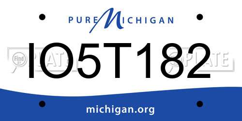 IO5T182 Michigan License Plate