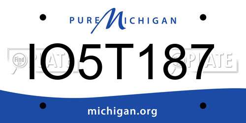 IO5T187 Michigan License Plate