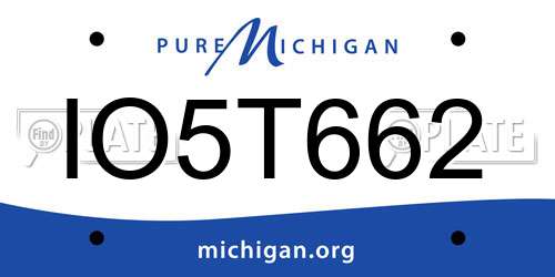 IO5T662 Michigan License Plate