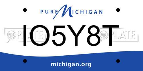 IO5Y8T Michigan License Plate