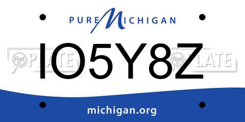 IO5Y8Z Michigan License Plate