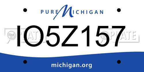 IO5Z157 Michigan License Plate