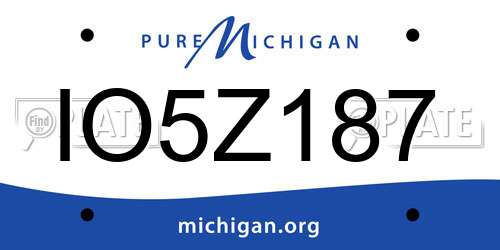 IO5Z187 Michigan License Plate