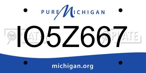 IO5Z667 Michigan License Plate