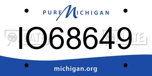 IO68649 Michigan License Plate