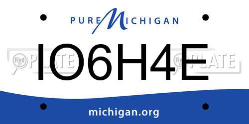 IO6H4E Michigan License Plate