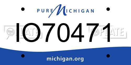 IO70471 Michigan License Plate