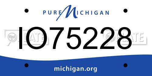 IO75228 Michigan License Plate