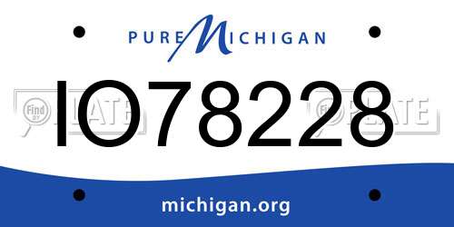 IO78228 Michigan License Plate
