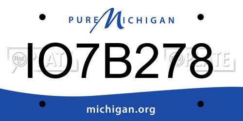 IO7B278 Michigan License Plate