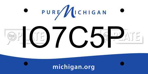 IO7C5P Michigan License Plate