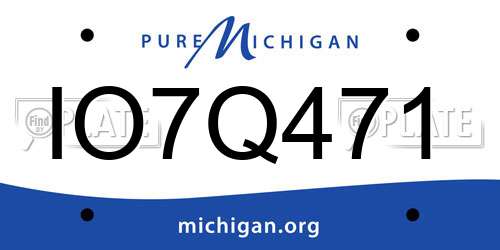IO7Q471 Michigan License Plate