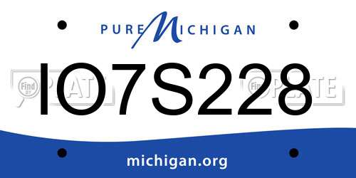 IO7S228 Michigan License Plate