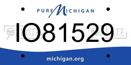 IO81529 Michigan License Plate