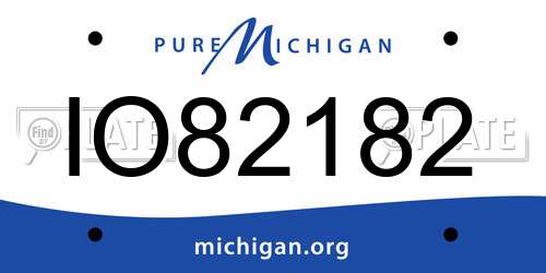 IO82182 Michigan License Plate